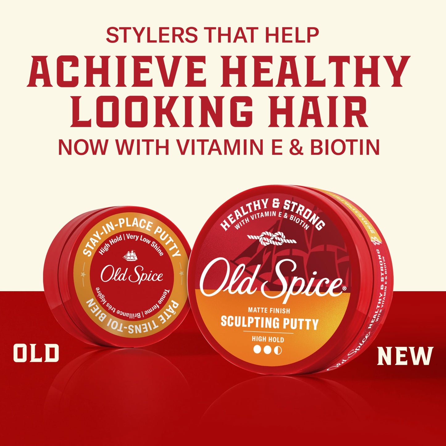 Old Spice Mens Hair Putty, Sculpting Putty for Men, Healthy & Strong with Vitamin E & Biotin, Hair Styling, High Hold, Matte Finish, 2.22 oz Beauty & Personal Care Old Spice