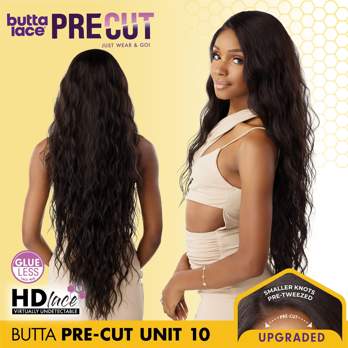 Sensationnel Butta Lace Precut Wig-Unit 10, 1B OFFBLACK