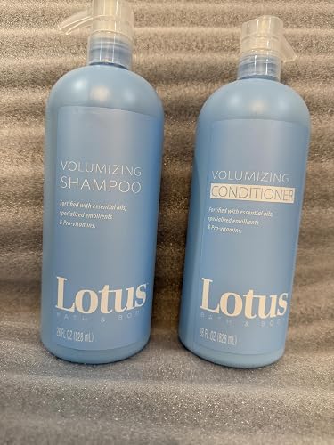 Lotus Bath & Body Volumizing Shampoo and Conditioner Set, 28 fl oz Each, 2 Piece Hair Care Collection Beauty & Personal Care Lotus Bath & Body