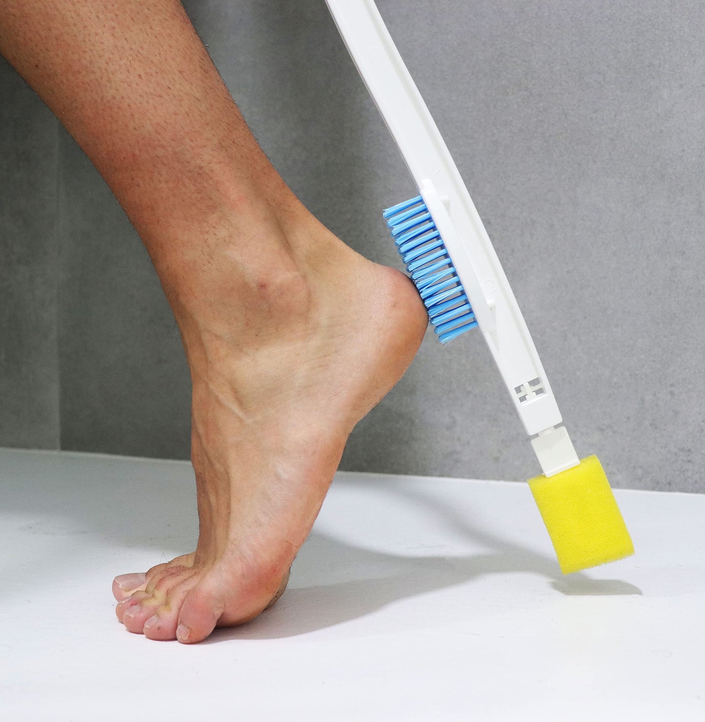 KMINA Long Handled Foot Brush and Toe Cleaner for Disabled, Toe Cleaners Between Toes Brush for Seniors, Long Reach Foot Scrubber Includes Spare Parts Beauty and Personal Care KMINA