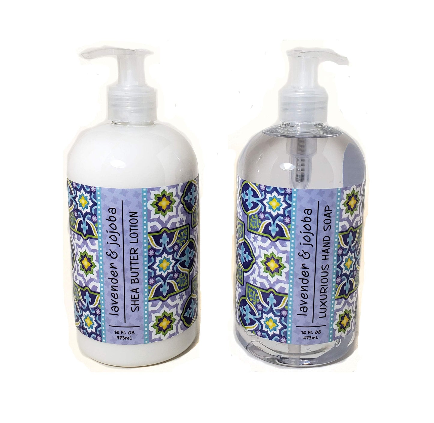 Greenwich Bay Trading Company Garden Collection Bundle: Lavender & Jojoba - 16 Ounce Shea Butter Lotion & 16 Ounce Hand Soap Beauty & Personal Care Greenwich Bay Trading Company