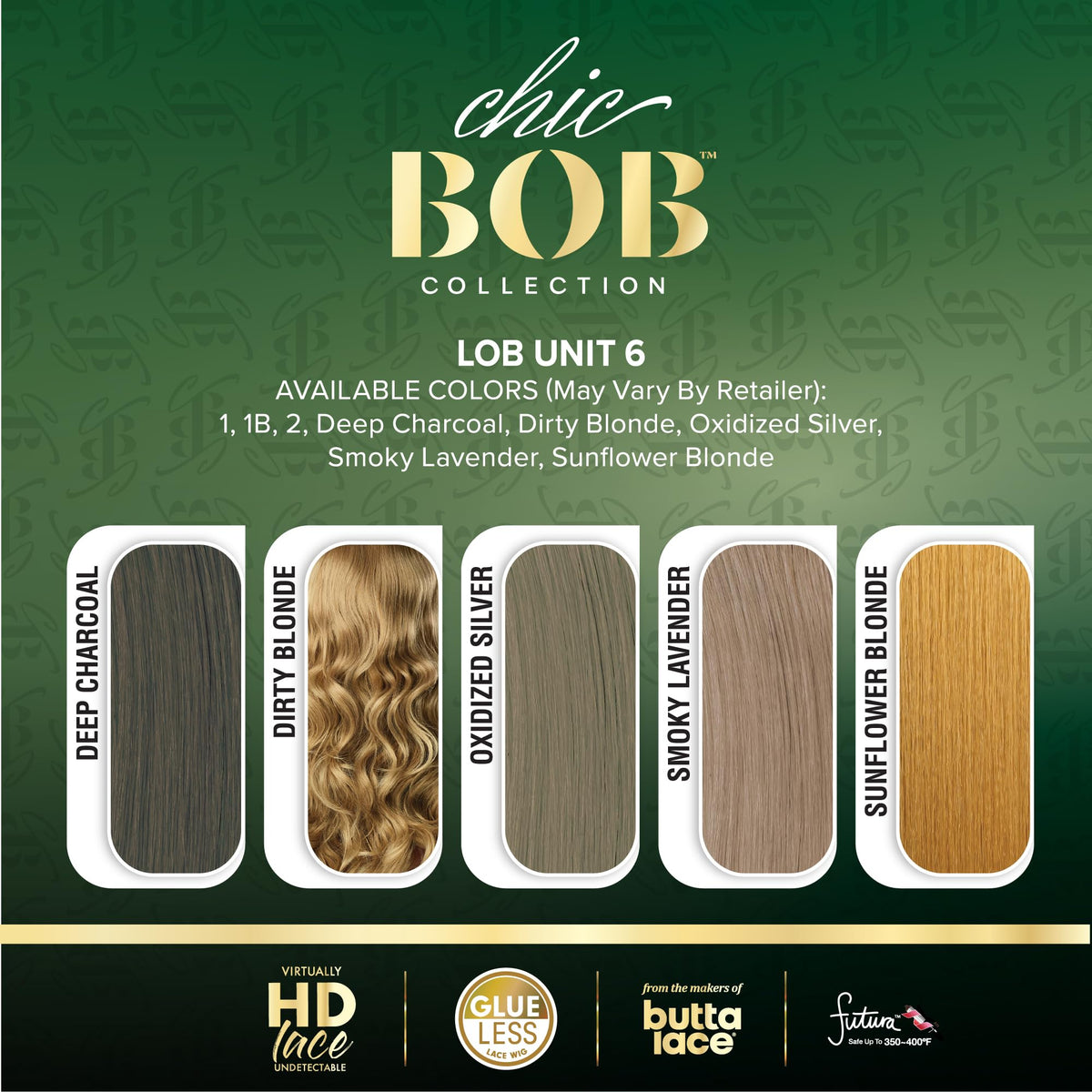 Sensationnel Chicbob Lace Frontwig-Lob Unit 6, DEEPCHARCOAL