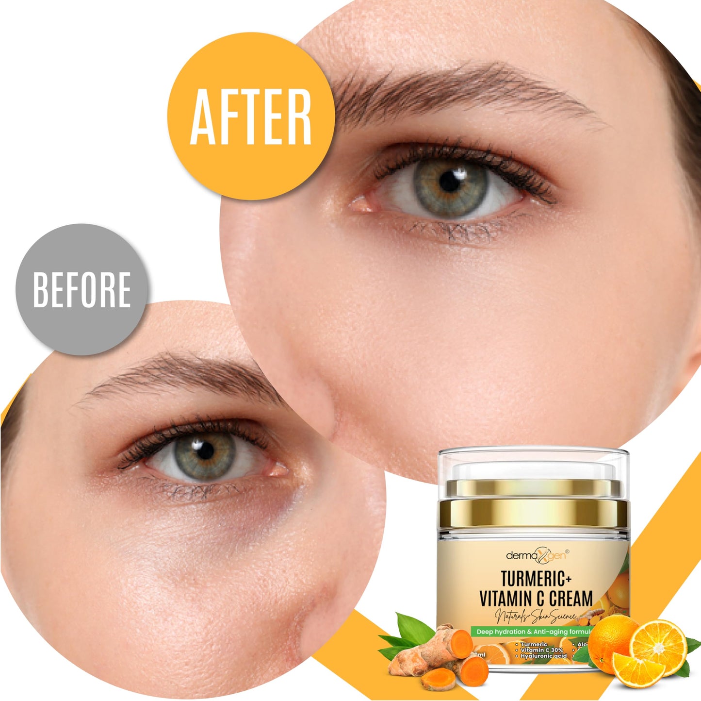 Turmeric Face Cream + 30% Vitamin C Glow Boosting Moisturizer & Skin Repairing, Hydrating with Organic Ingredients Anti-Aging Facial Cream, Normal Beauty & Personal Care DERMAXGEN