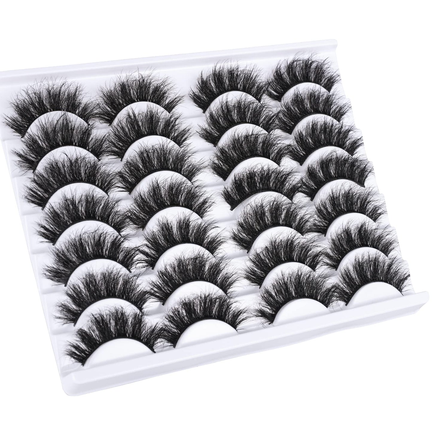 Mebver Lashes Eyelashes 8D Fluffy False Eyelashes Wispy Faux Mink Lashes Light Weight Fake Eyelashes Cat Eye Lashes 14 Pairs Pack Beauty & Personal Care Mebver