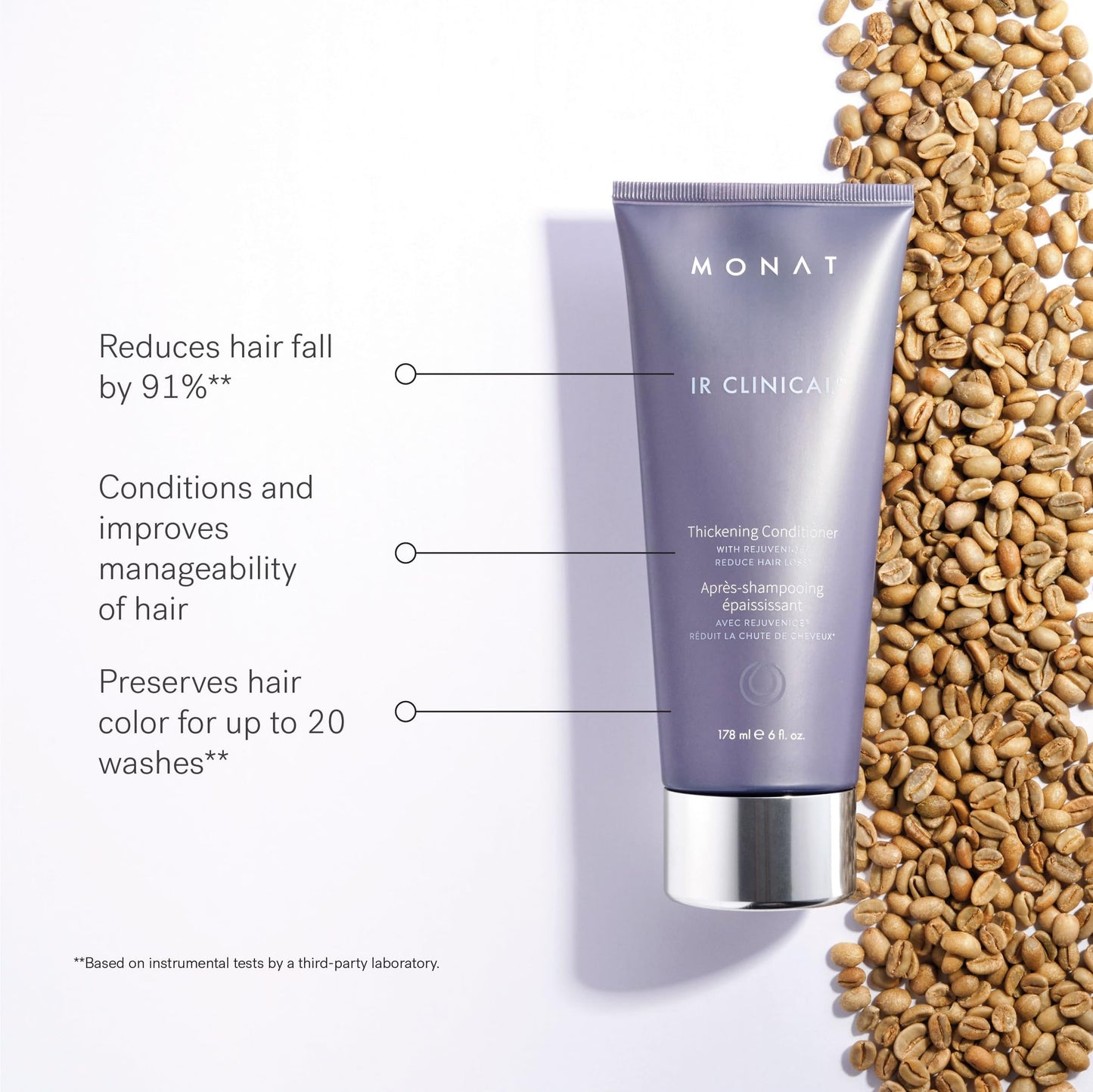 MONAT IR Clinical Thickening Shampoo & Conditioner Set - Hair Strengthening & Volumizing System for Thicker, Fuller-Looking Strands - Natural Hair Beauty & Personal Care MONAT