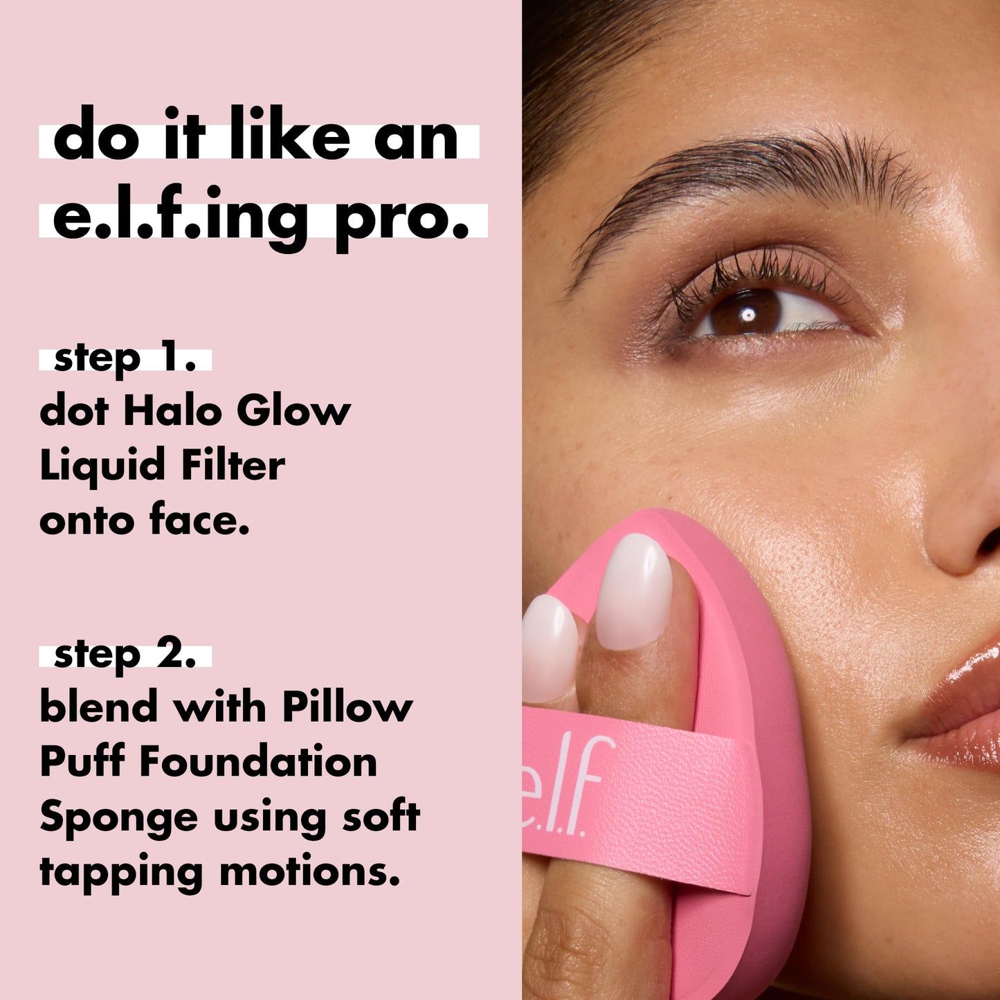e.l.f. Pillow Puff Foundation Sponge, Bouncy, Ultra-Soft Foam Makeup Sponge For Liquid Foundation, Creates An Airbrushed Finish, Vegan Beauty & Personal Care e.l.f.