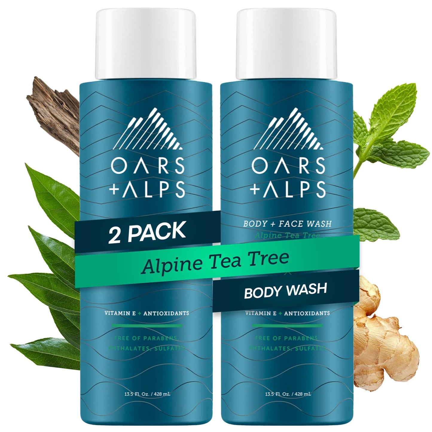 Oars + Alps Body and Face Wash for Men, Mens Body Wash & Face Cleanser with Vitamin E and Antioxidants, Moisturizing, Hydrating, Paraben & Sulfate Beauty & Personal Care Oars + Alps