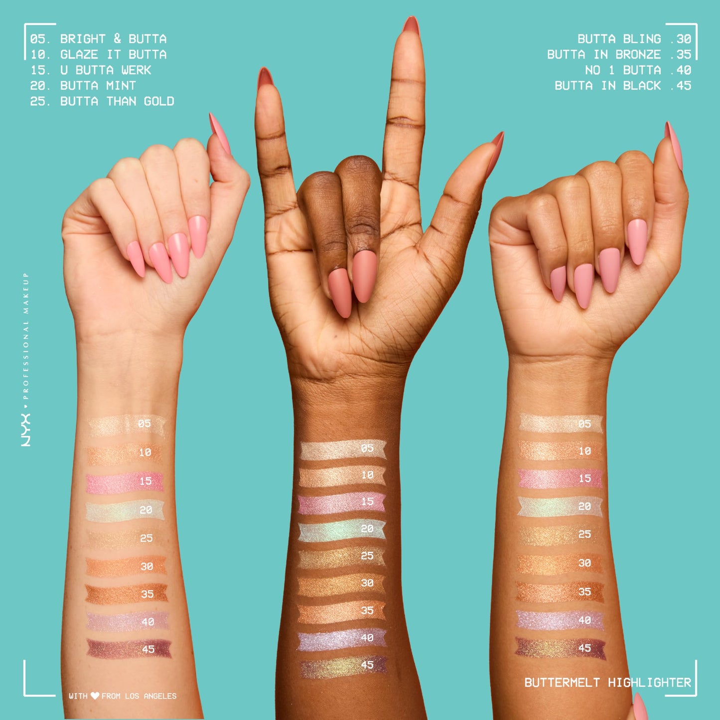NYX PROFESSIONAL MAKEUP Buttermelt Highlighter, Powder Highlighter Makeup, With Up to 12H Wear and High Impact Glow - 05 Bright and Butta (Light Beauty & Personal Care NYX PROFESSIONAL MAKEUP