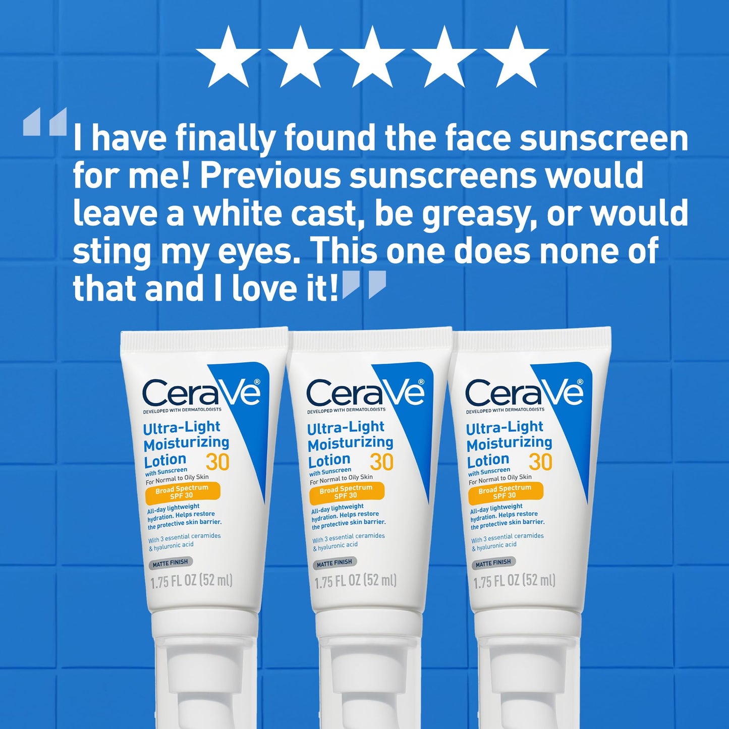 CeraVe Ultra-Light Moisturizing Lotion SPF 30, Oil-Free Daily Face Moisturizer with Hyaluronic Acid & Ceramides, Broad Spectrum, 1.7 oz Beauty & Personal Care CeraVe