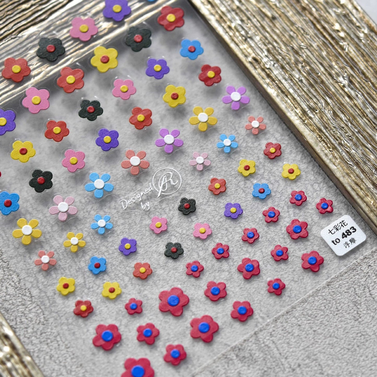 New Sunflower Nail Art Sticker Decals 5D Embossed, Summer Sun Happy Flower Rainbow Nail Art Decoration Sticker (3 Sheets) Beauty & Personal Care TPhaelay