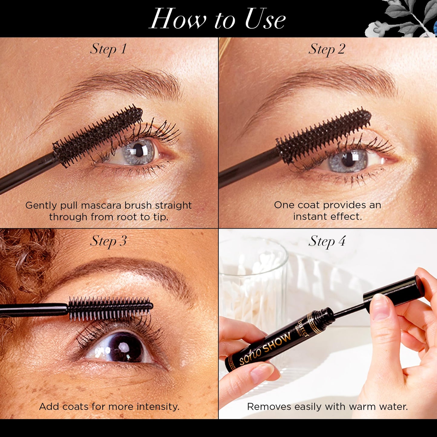 butter LONDON, SOHO SHOW - Long-Wearing, Thickening & Volumizing Tube Mascara with Built-In Brush - Eye LashMascara Black for Defined, Longer Beauty & Personal Care butter LONDON