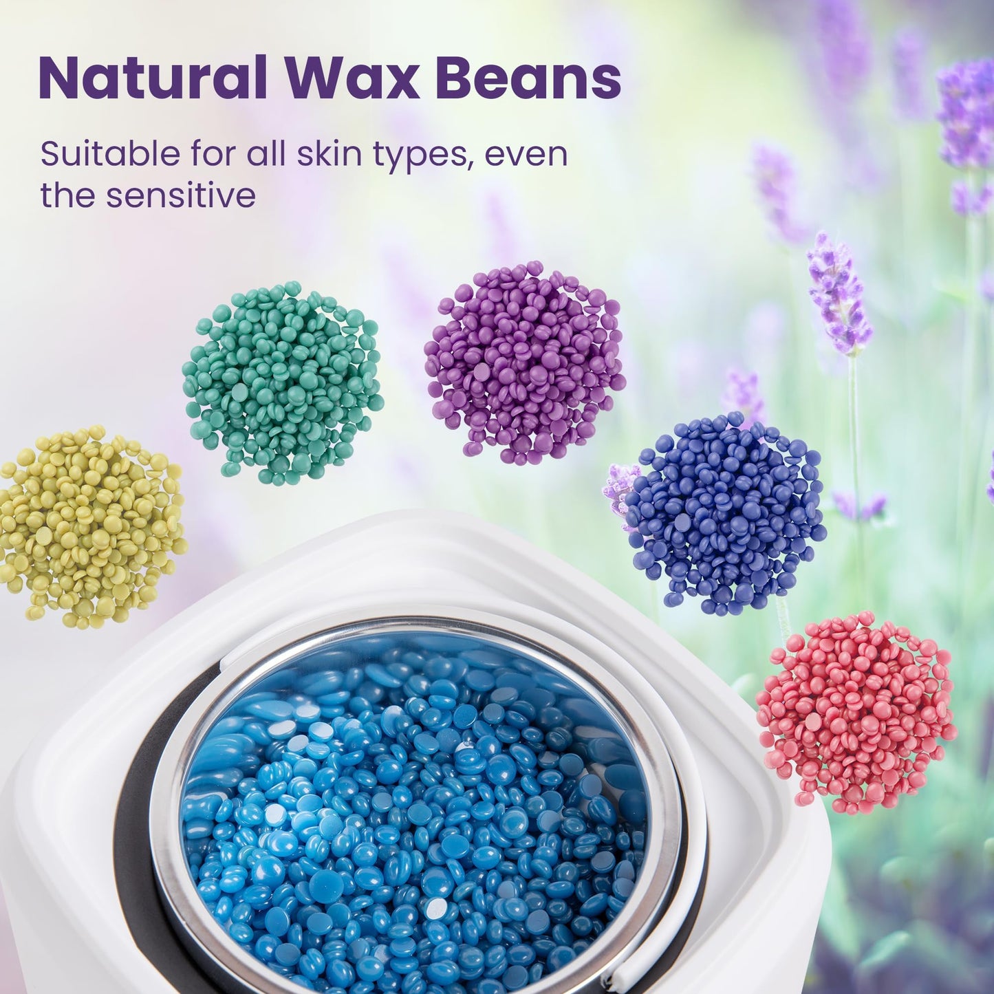 Sunvivi Waxing Kit, Brazilian Wax Warmer for Hair Removal with 5 Bag Hard Wax Beads, Digital Display Melt Warmer Kit for Women Men Full Body, Legs Beauty and Personal Care SUNVIVI