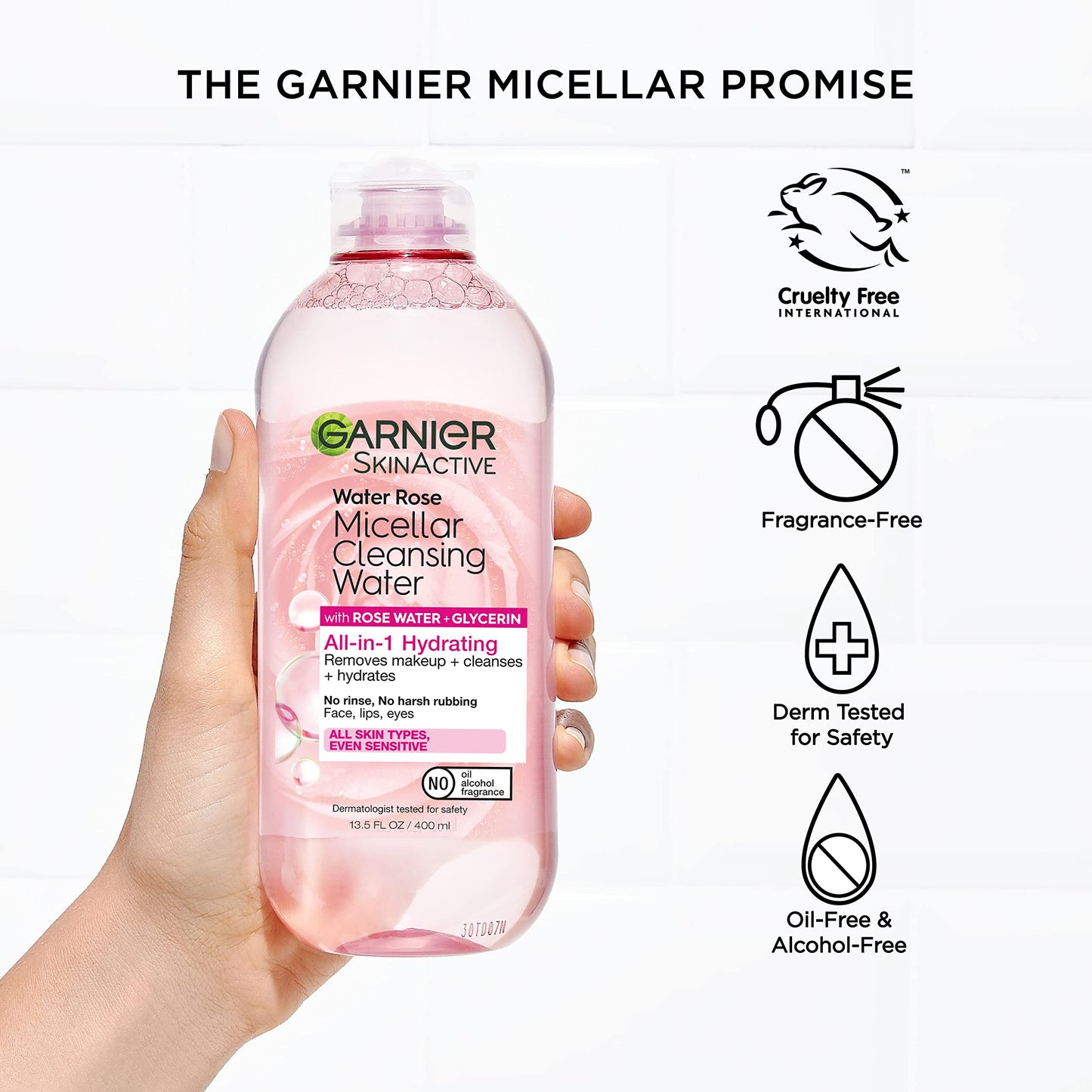 Garnier Micellar Water with Rose Water and Glycerin, Hydrating Facial Cleanser & Makeup Remover, For All Skin Types, Vegan, Cruelty Free, 13.5 Fl Oz Beauty & Personal Care Garnier