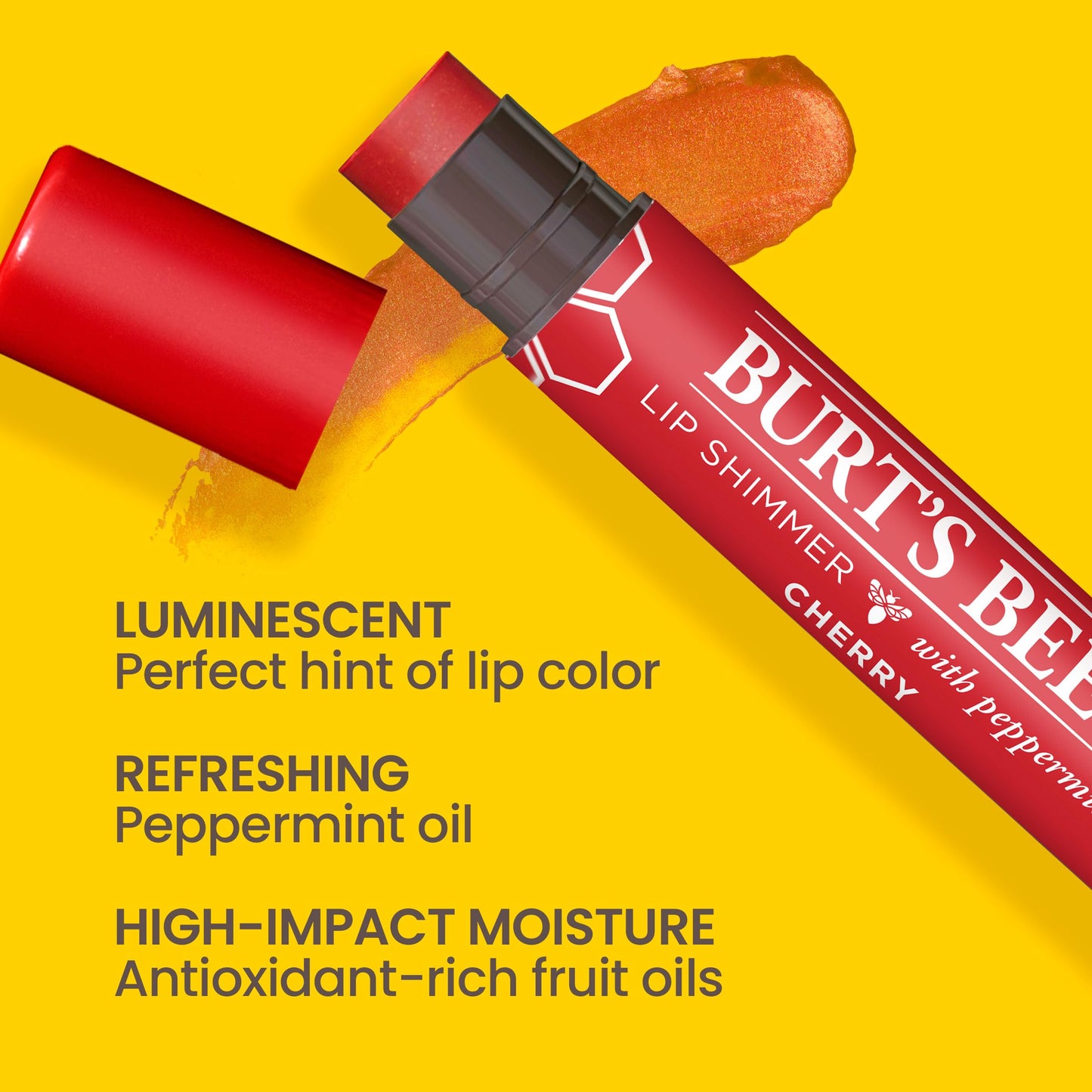 Burt's Bees 100% Natural Moisturizing Lip Shimmer, Cherry - 1 Tube Beauty & Personal Care Burt's Bees