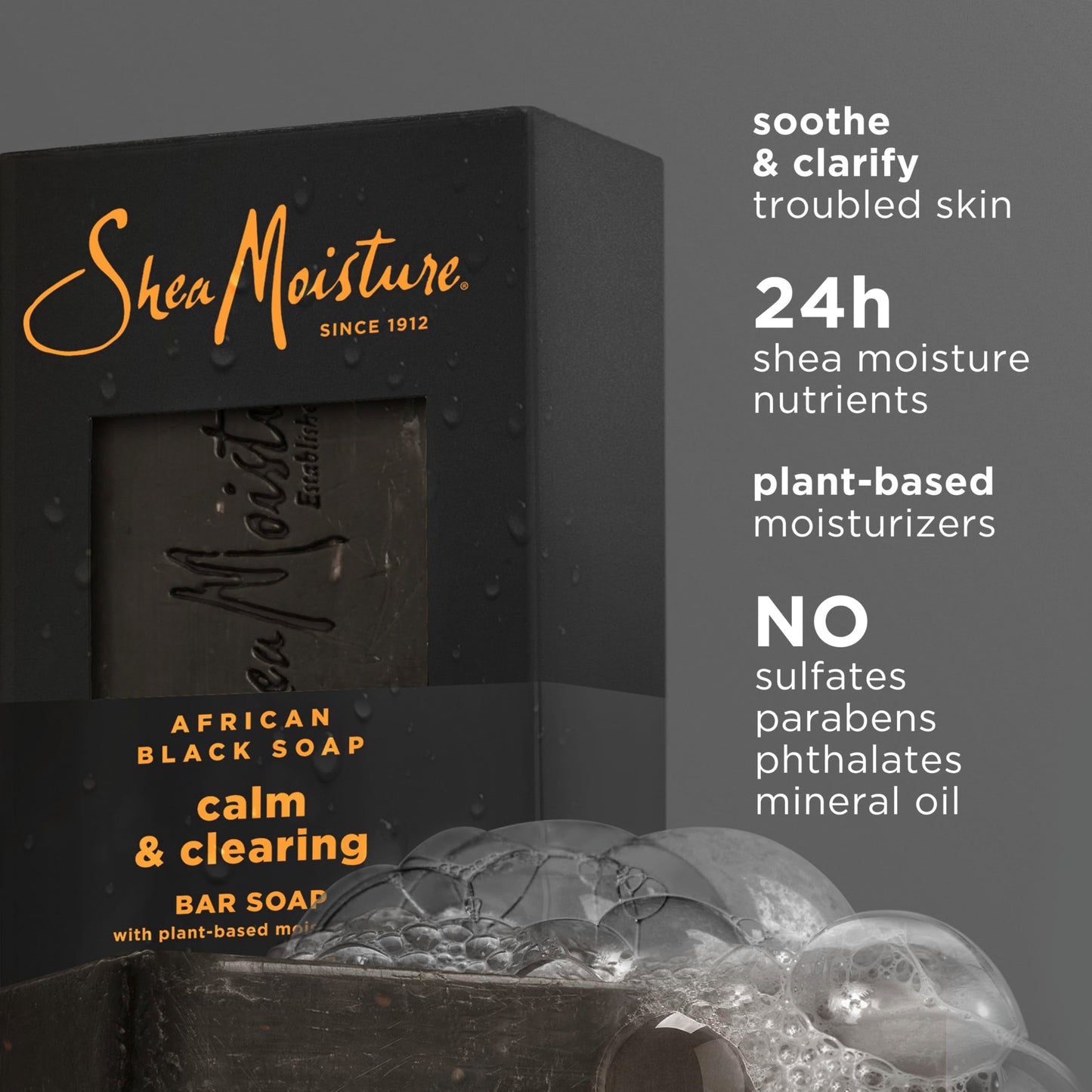 SheaMoisture Bar soap African Black Soap 4 count Soothe and Clarify Skin Soothing and Clarifying bar soap with 24h shea moisture nutrients Beauty & Personal Care Shea Moisture