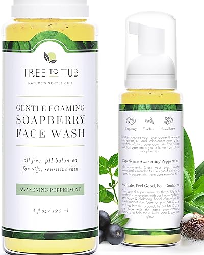 Tree to Tub Sensitive Skin Face Wash for Oily or Combination Skin - Gentle Tea Tree Face Cleanser for Women & Men, Oil Free Daily Foaming Facial Beauty & Personal Care Tree to Tub