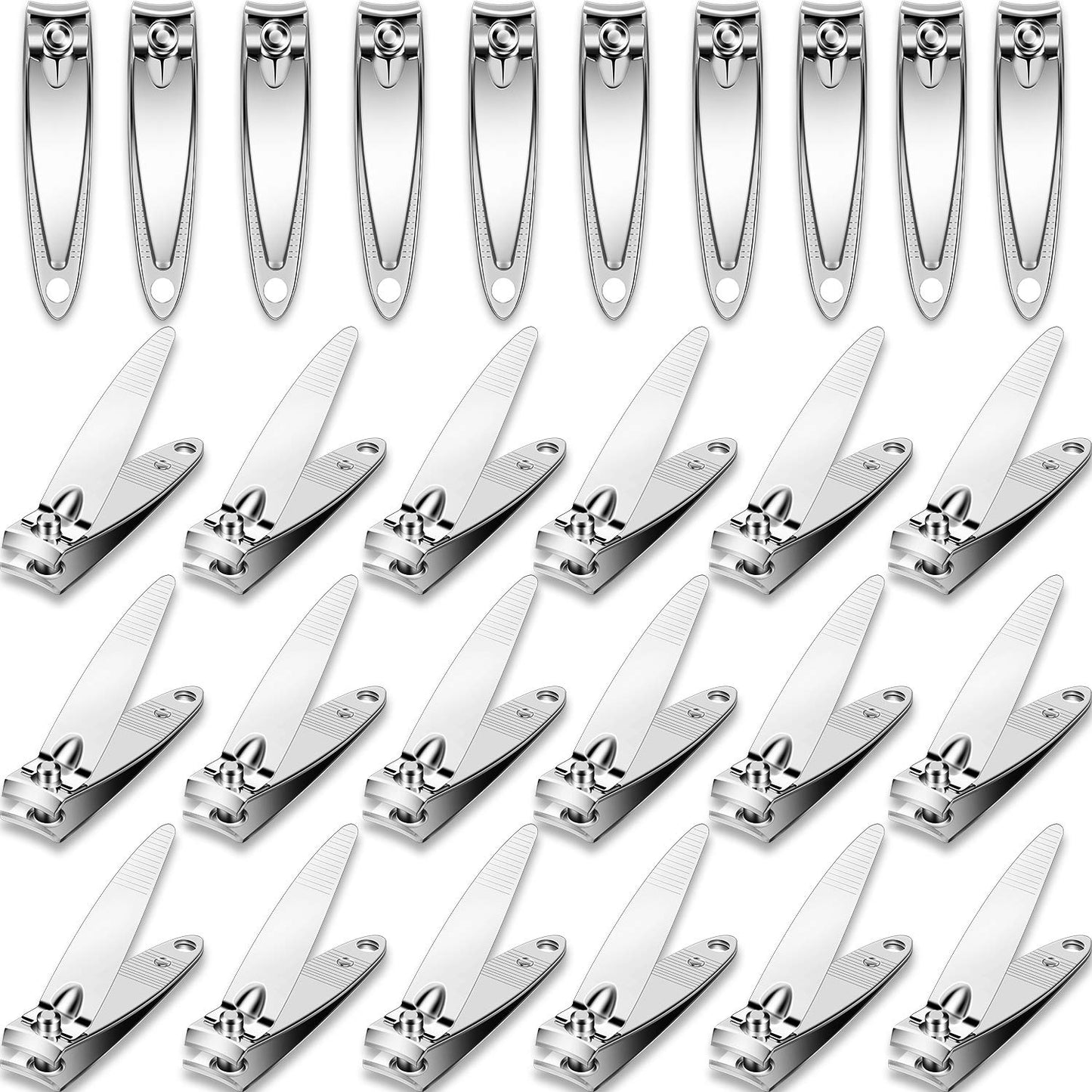 Mudder 28 Pcs Fingernail Nail Clippers Bulk Stainless Steel Toenail Clippers Thick Portable Travel Manicure Kit for Men and Women(Simple Style) Beauty & Personal Care Mudder
