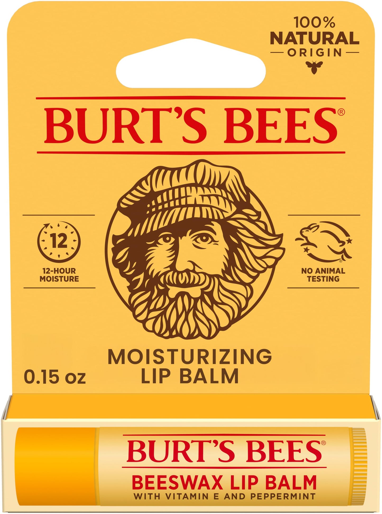 Burt's Bees Lip Balm, Lip Moisturizer With Responsibly Sourced Beeswax, with Vitamin E & Peppermint Oil, Natural Origin Moisturizing Care, 1 Tube Beauty & Personal Care Burt's Bees