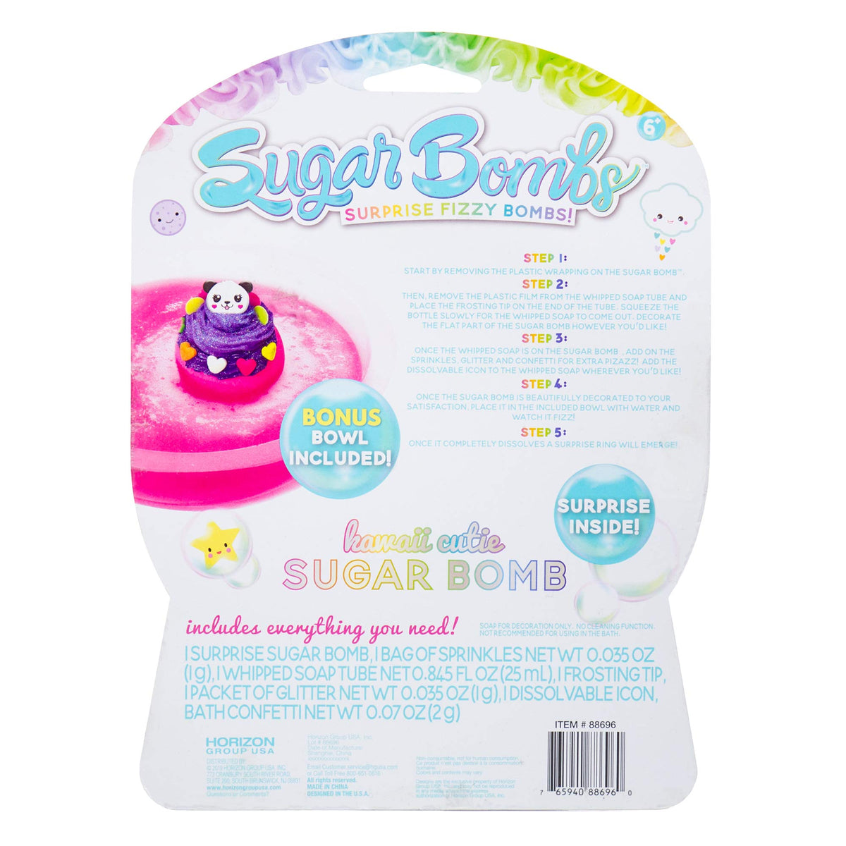 Sugar Bombs by Horizon Group USA, Design & Decorate Your Own Kawaii Themed Fizzing Bomb. Fizz in Bowl to Revel Hidden Surprise Gift. Embellish… Beauty & Personal Care Sugar Bombs