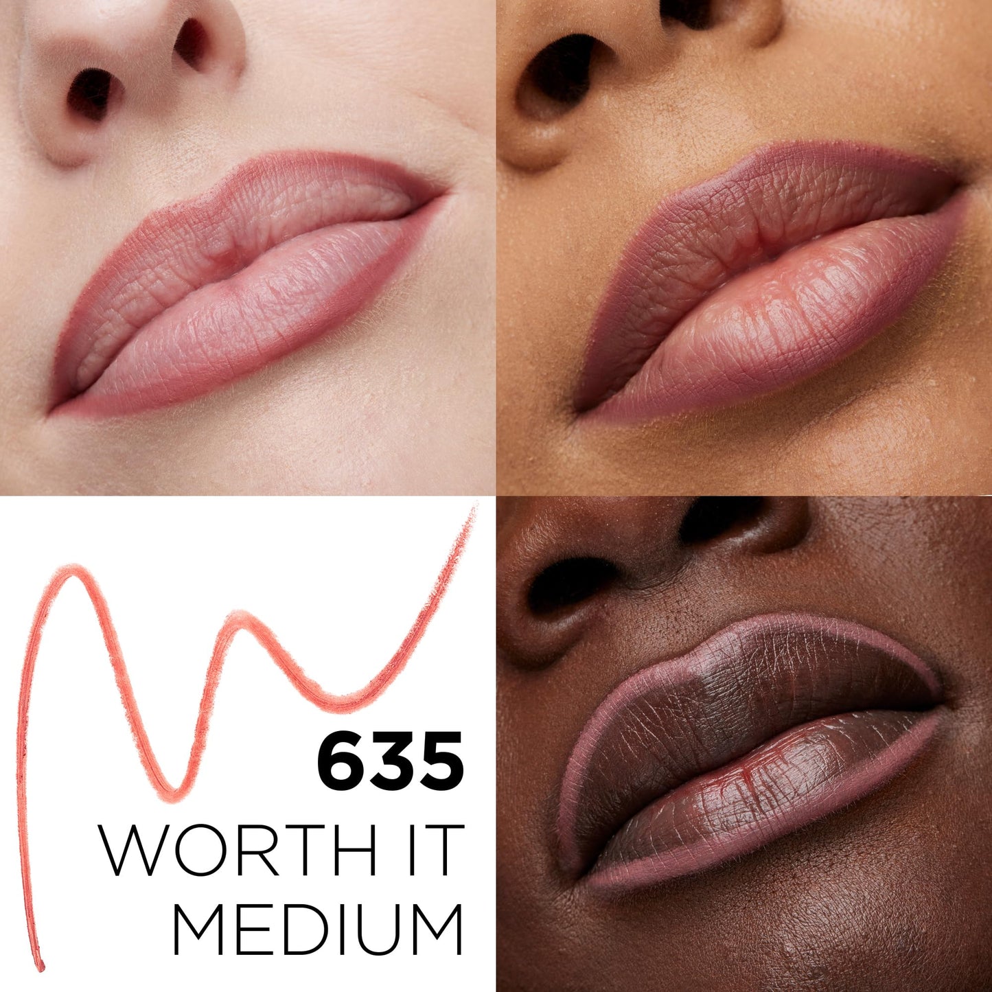 L'Oreal Paris Colour Riche Lip Liner Pencil, Creamy Lip Liner with Omega 3 and Vitamin E, 635 Worth It Medium (Medium Dark Mauve) Beauty & Personal Care L'Oreal Paris