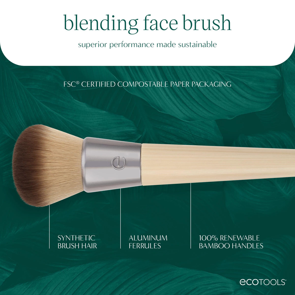 EcoTools Blending Face Makeup Brush for Foundation & Blush, 1 Count