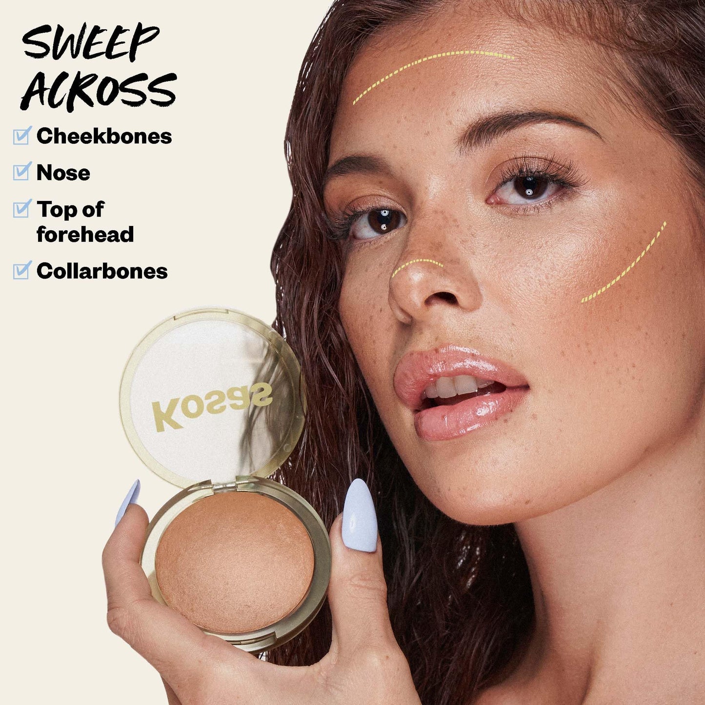 Kosas The Sun Show Glowy Warmth Baked Bronzer - Talc-Free Powder Bronzer for Face, Buildable Color, Natural Glow, Lightweight Finish, Beachy Beauty & Personal Care Kosas