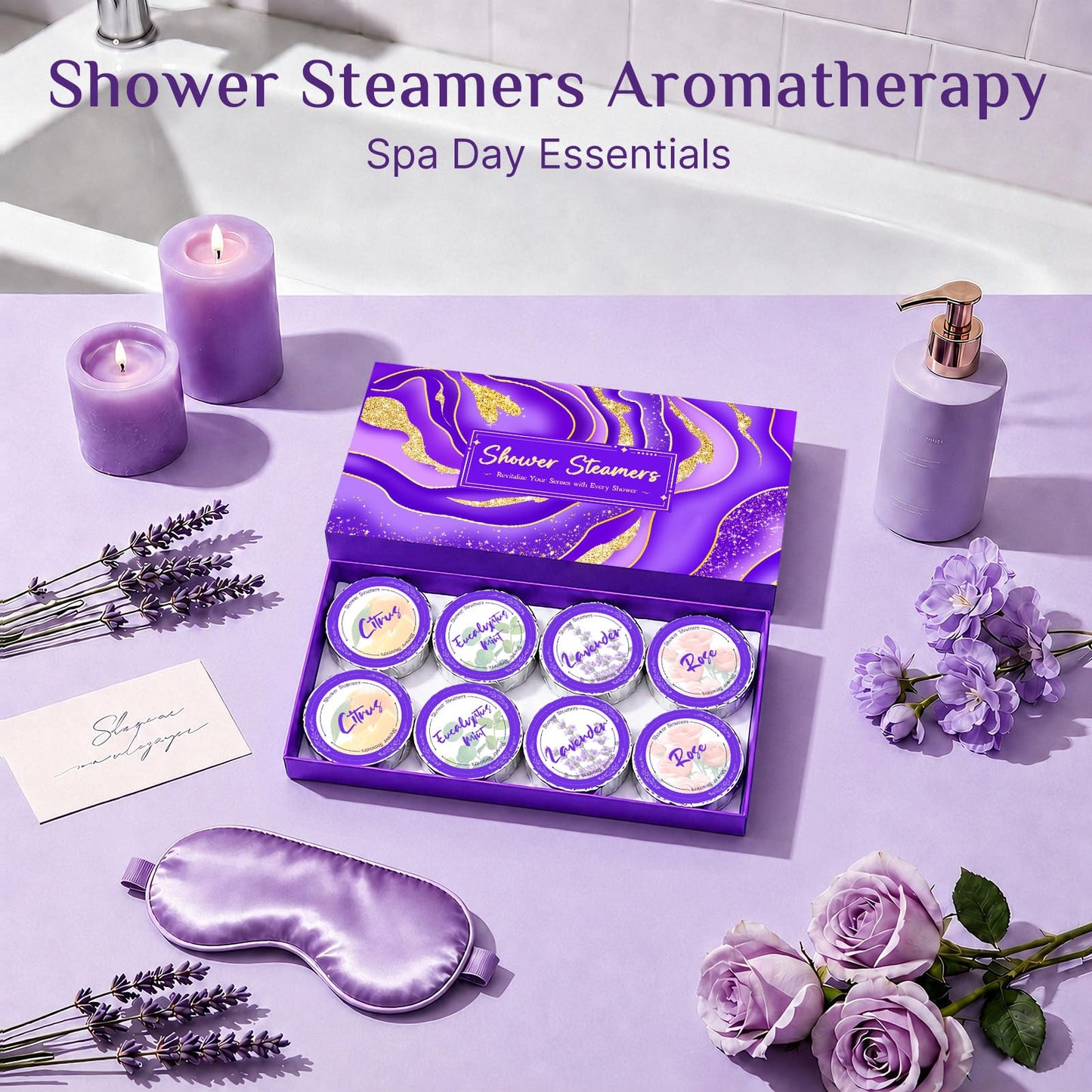 8 Pcs Shower Steamers Aromatherapy: Birthday Gifts for Women Mom Teen Girl Friends Sister, Christmas Stocking Stuffers, Self Care with Natural Beauty and Personal Care Futricy