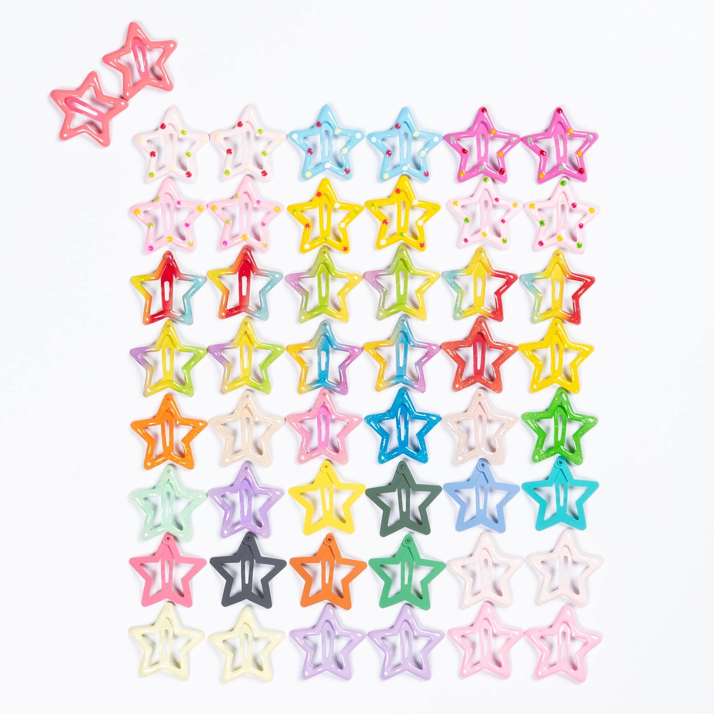 YAOKUA Star Hair Clips for Girls, 50 Pcs No Slip star Metal fashion Hair Snap Clips Barrettes for Kids Teens Women Beauty & Personal Care YAOKUA