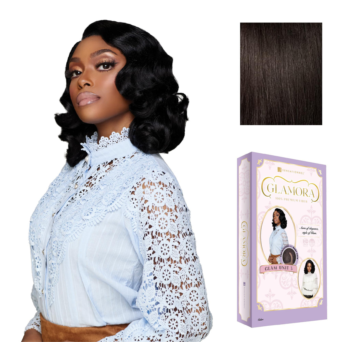 Sensationnel Glamora Lace Front Wig-Glam Unit 3, 2 DARKBROWN