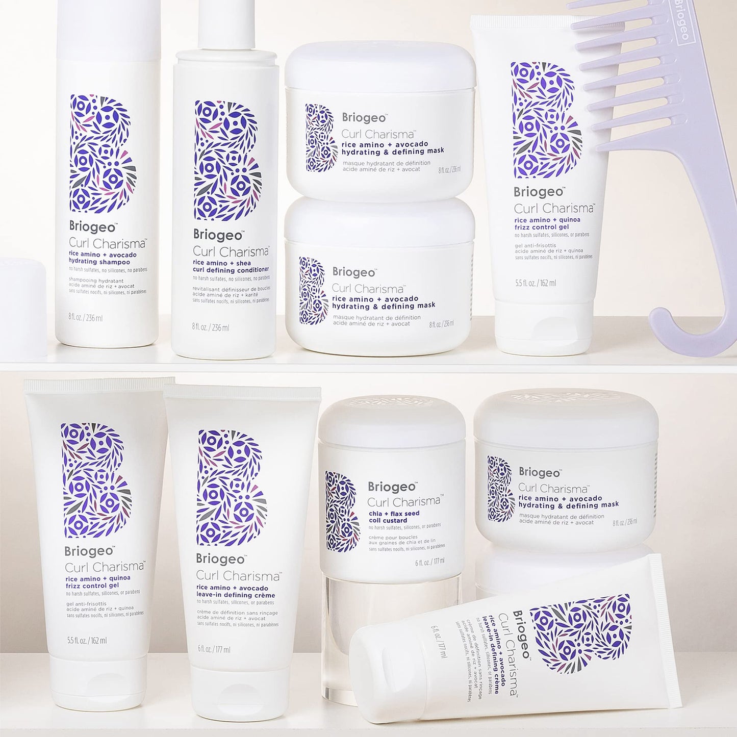 Briogeo Curl Charisma Rice Amino + Avocado Leave-In Defining Crème, Anti Frizz Hair Styling Moisturizer, Leave In Cream for Wavy, Curly, Coily Hair Beauty & Personal Care Briogeo