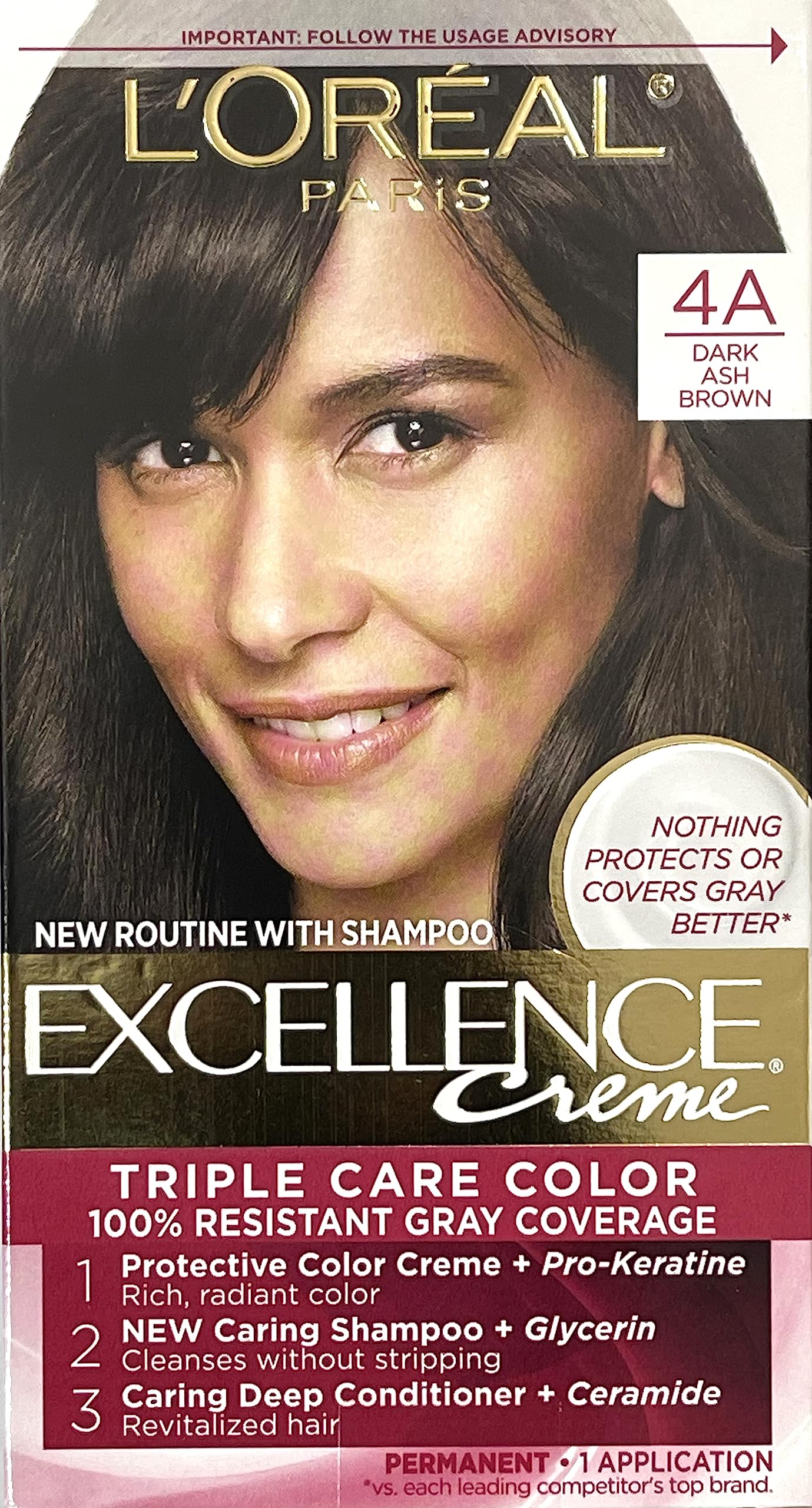 L"Oreal Paris Excellence Creme 4A Dark Ash Brown Cooler Permanent Haircolor Beauty & Personal Care L'Oreal Paris