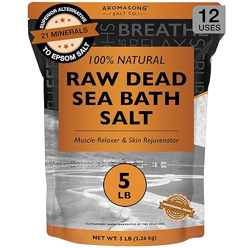 Aromasong Raw Dead Sea Bath Salt - Minimally Cleaned, Contains More Dead Sea Minerals Including Dead Sea Mud - 100% Pure & Natural Dead Sea Salts Beauty & Personal Care Aromasong