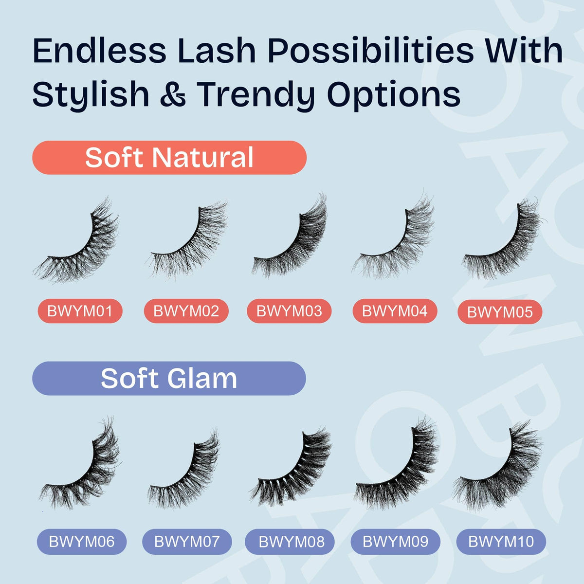 Broadway False Lashes Multipack, Faux Mink Wispy Volume Strip Eyelashes, Natural Look for Daily & Glam Wear, 5 Pairs Fluffy & Lightweight Cat Eye