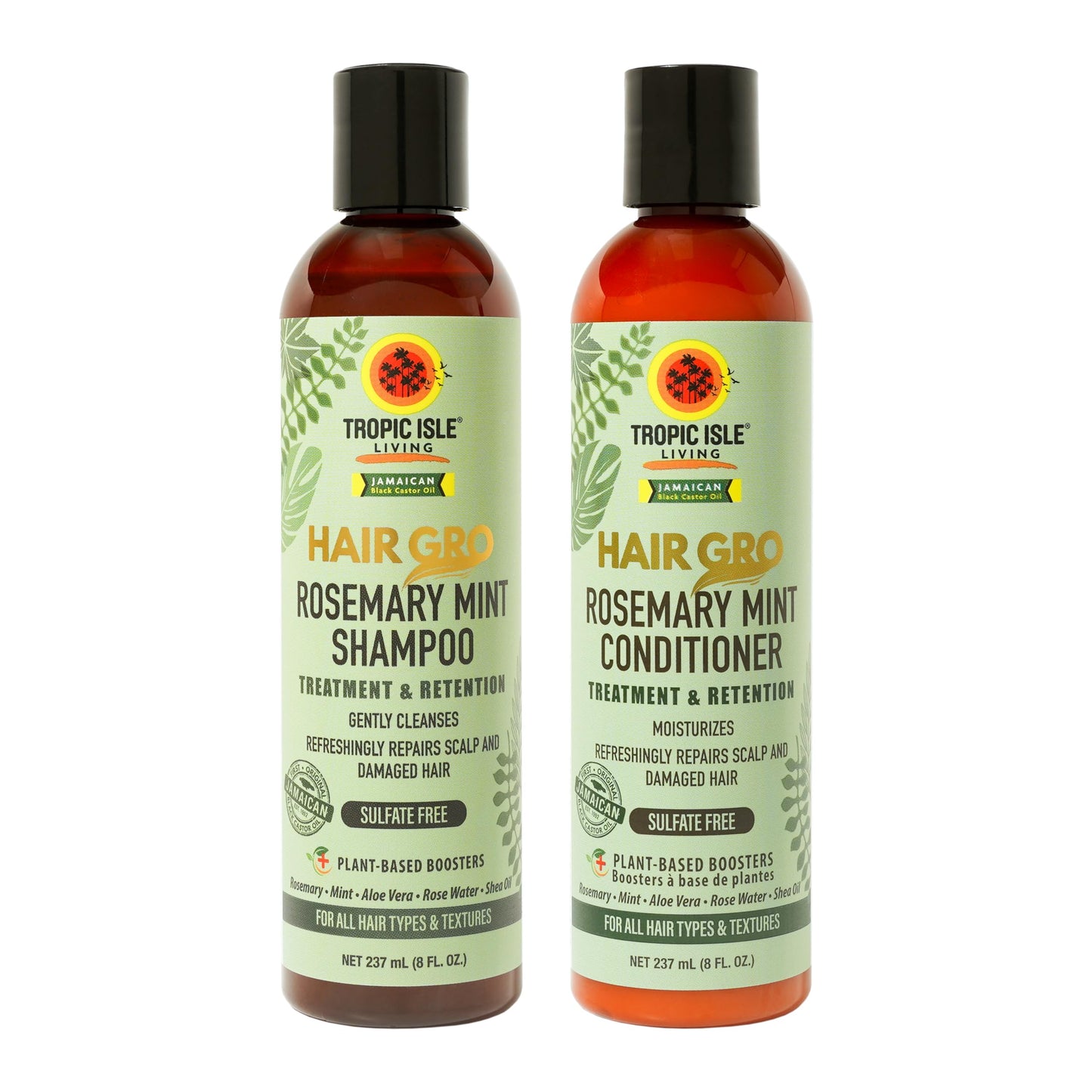 Hair Gro Rosemary Mint Shampoo & Conditioner Set - Jamaican Black Castor Oil Blend. Gently Cleanse, Moisturize, Refresh Scalp & Repair Damaged Hair Beauty & Personal Care Tropic Isle Living