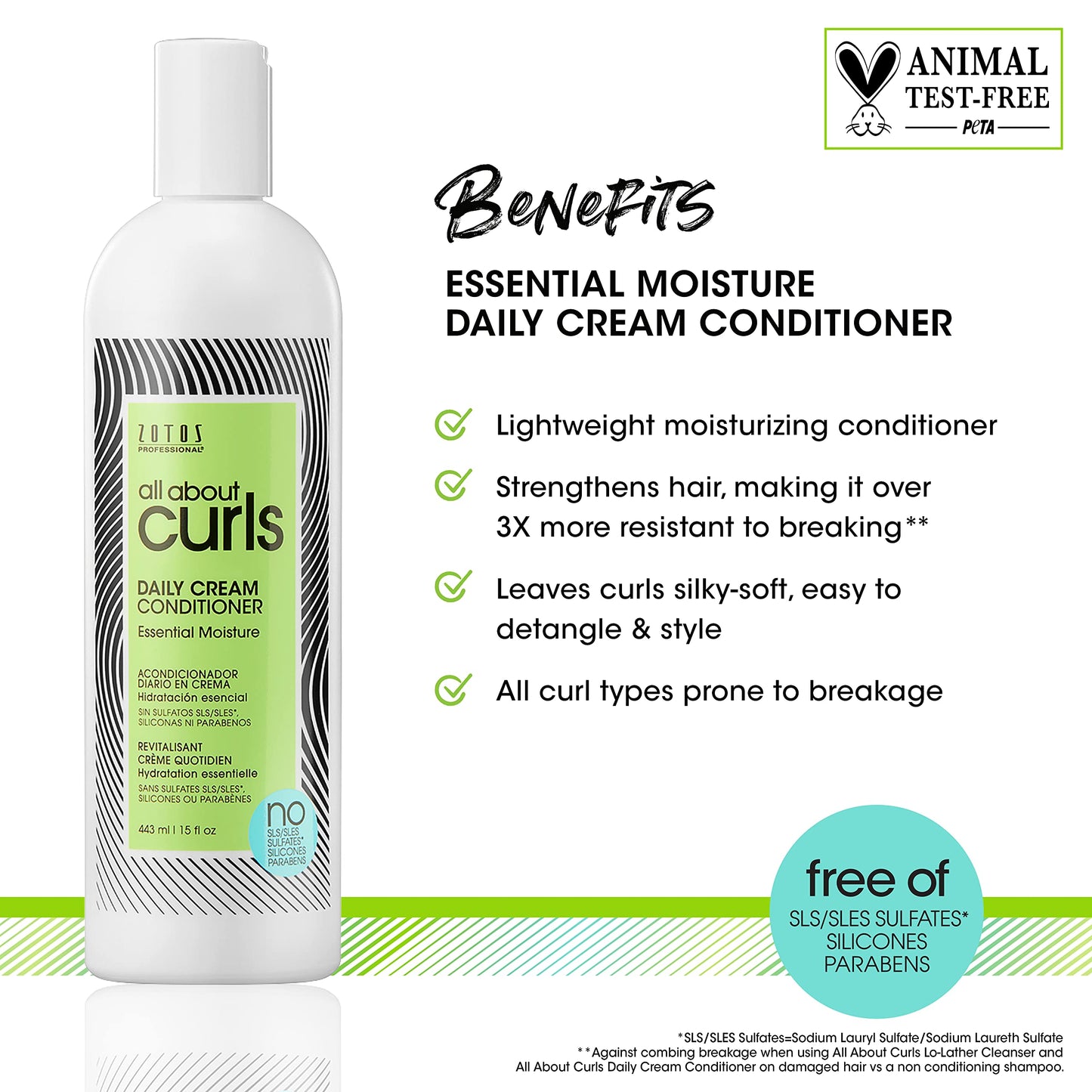 ALL ABOUT CURLS Daily Cream Conditioner Essential Moisture for All Curly Hair Types | Strengthens | 3X Resistance to Breaking | Cruelty-Free Beauty & Personal Care ALL ABOUT CURLS
