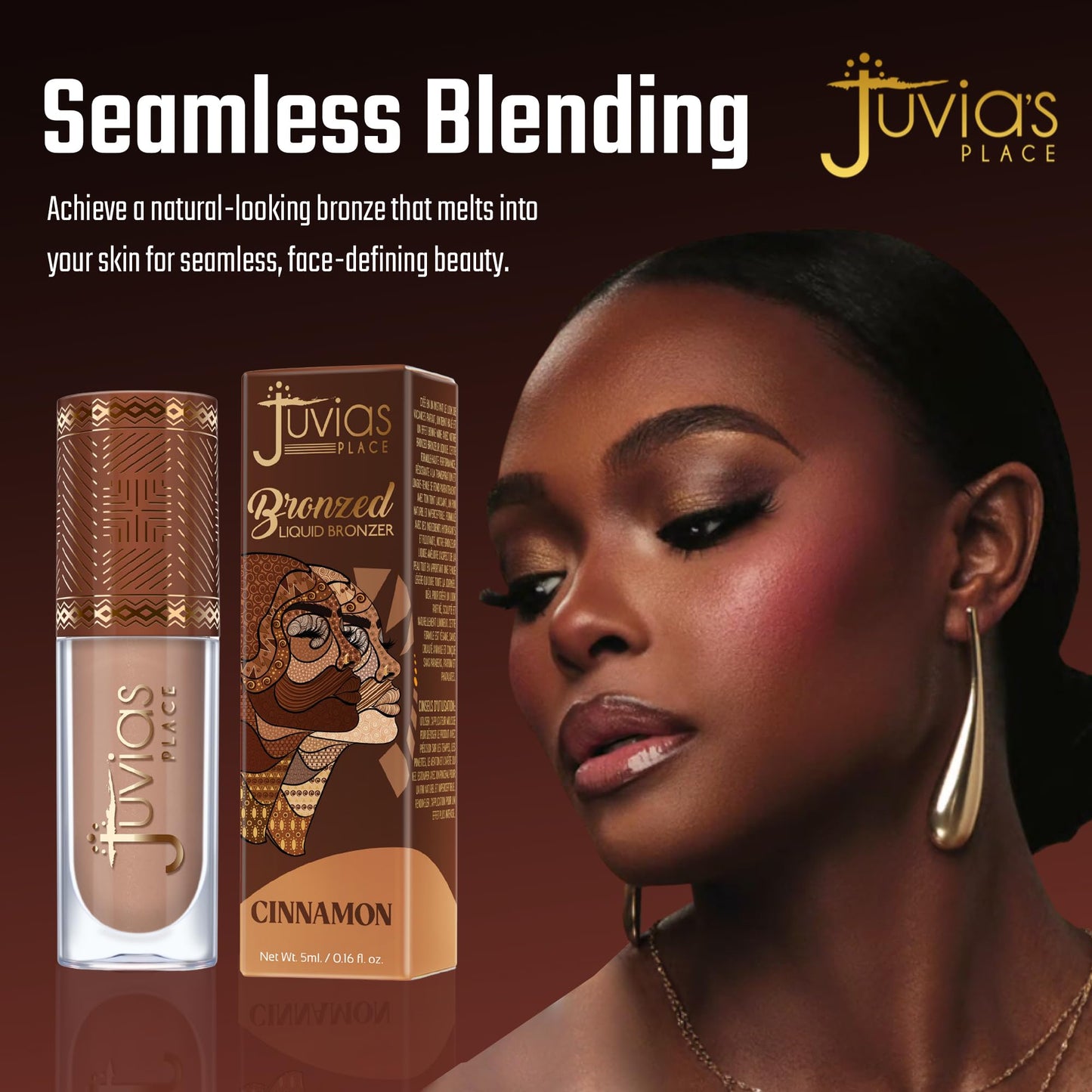 Juvia’s Place Bronzed Liquid Bronzer - Cinnamon - Liquid Bronzer for Face with Silky Blendable Texture - Buildable Coverage for Natural Contour Beauty & Personal Care Juvia's Place
