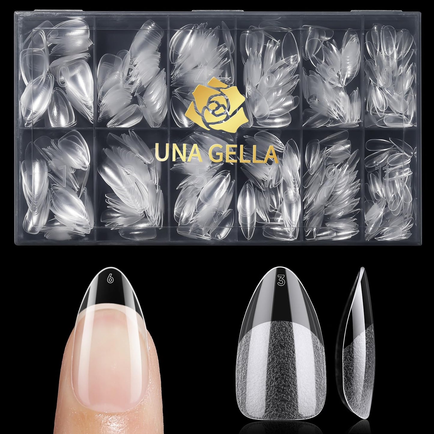 UNA GELLA Almond Nail Tips, Pre-shape Short Almond Gel Nail Tips 240Pcs Full Cover Soft Gel Fake Nails No C Curve Press On Nails For Women Girl At Beauty and Personal Care UNA GELLA Default Title