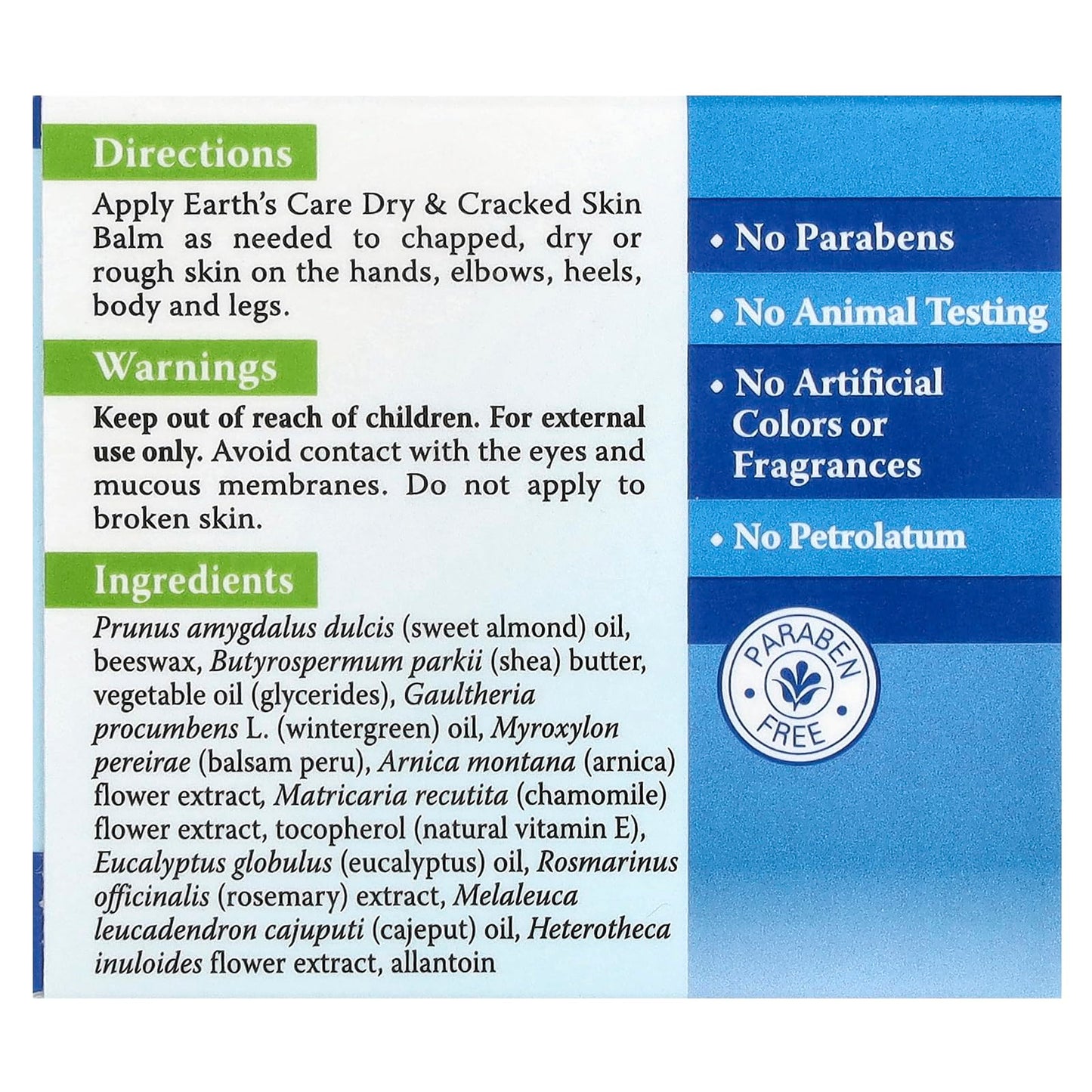 Earth's Care Dry and Cracked Skin Balm Moisturizer for Dry Skin Beauty & Personal Care Earth's Care
