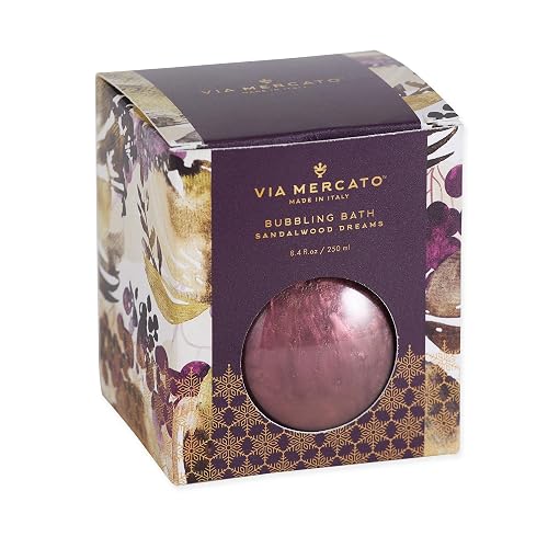 Via Mercato Scented Shimmering Bubble Bath, Moisturizing and Restorative, Ornament Gift Bottle is Beautifully Packaged with Gift-Giving in Mind, 250 Beauty & Personal Care Via Mercato