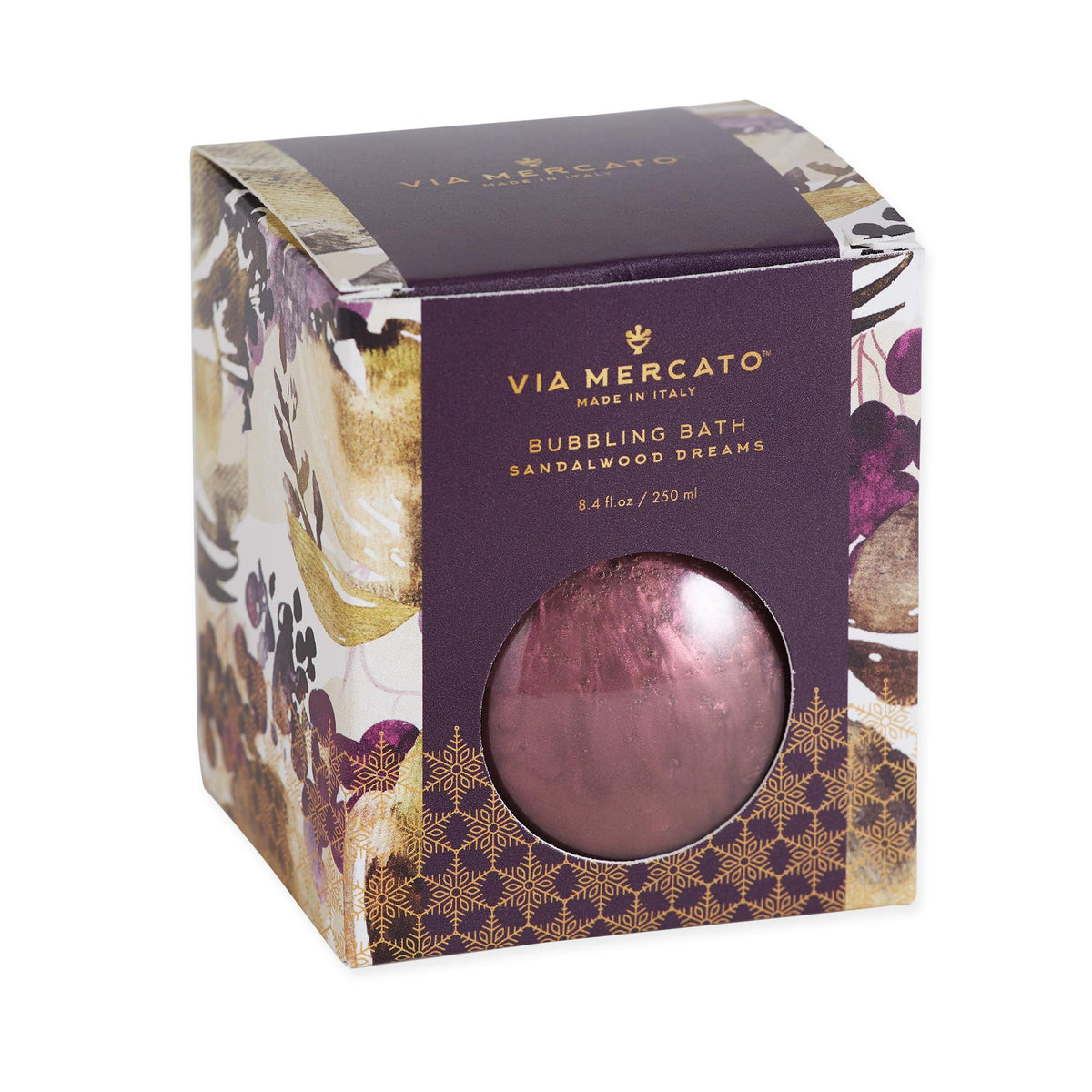 Via Mercato Scented Shimmering Bubble Bath, Moisturizing and Restorative, Ornament Gift Bottle is Beautifully Packaged with Gift-Giving in Mind, 250 Beauty & Personal Care Via Mercato