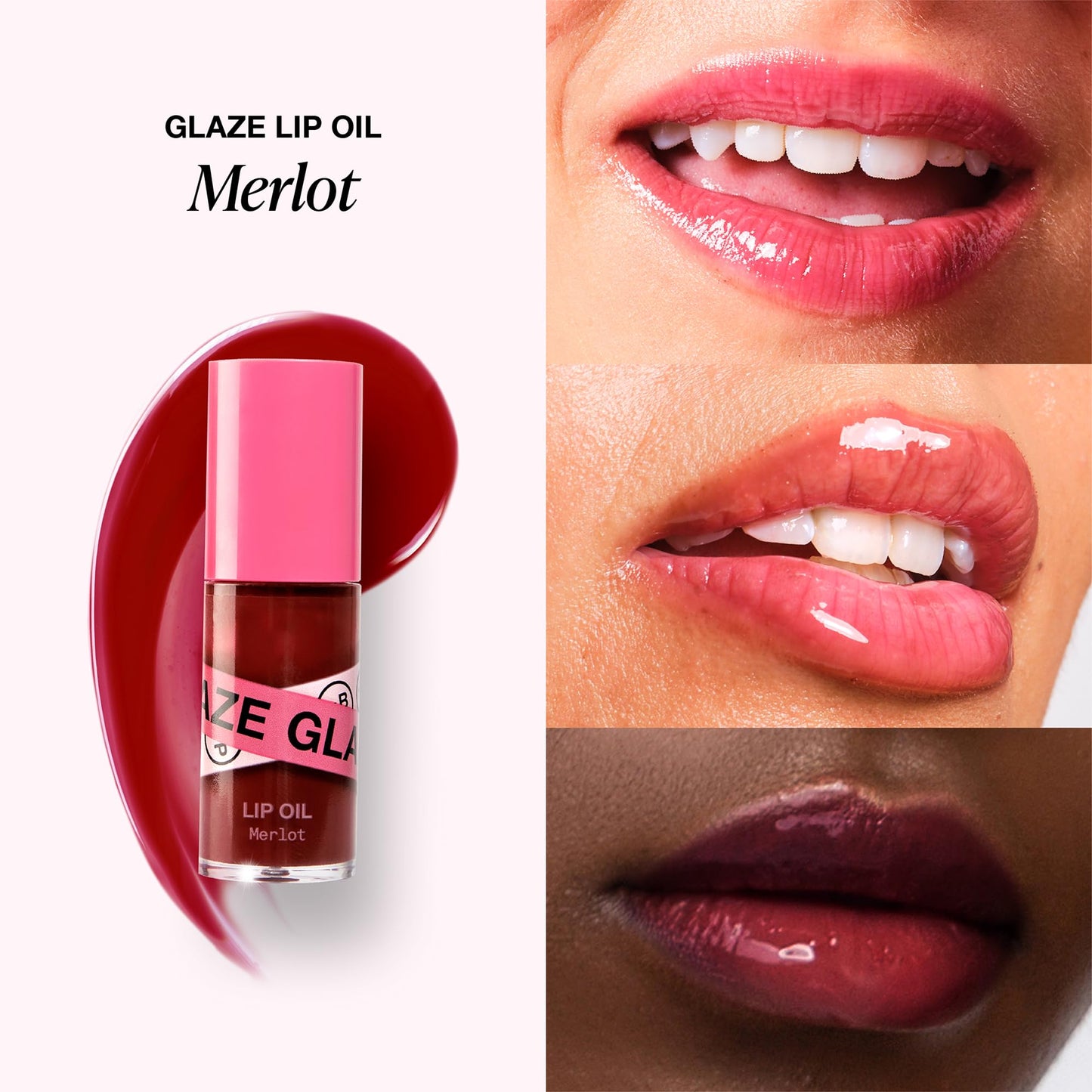 Innbeauty Project Glaze Lip Oil Merlot, Hydrating Vegan Lip Oil Gloss Hybrid, 0.2 OZ Beauty & Personal Care Innbeauty Project