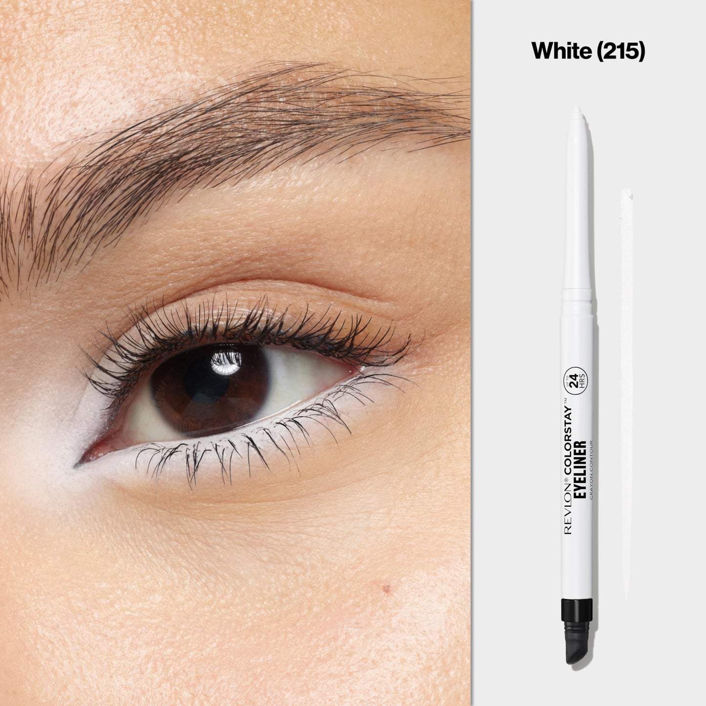 REVLON ColorStay Pencil Waterproof Eyeliner, Smudge-Proof, Eye Makeup with Built-In Sharpener, 215 White, 0.01 oz Beauty & Personal Care REVLON