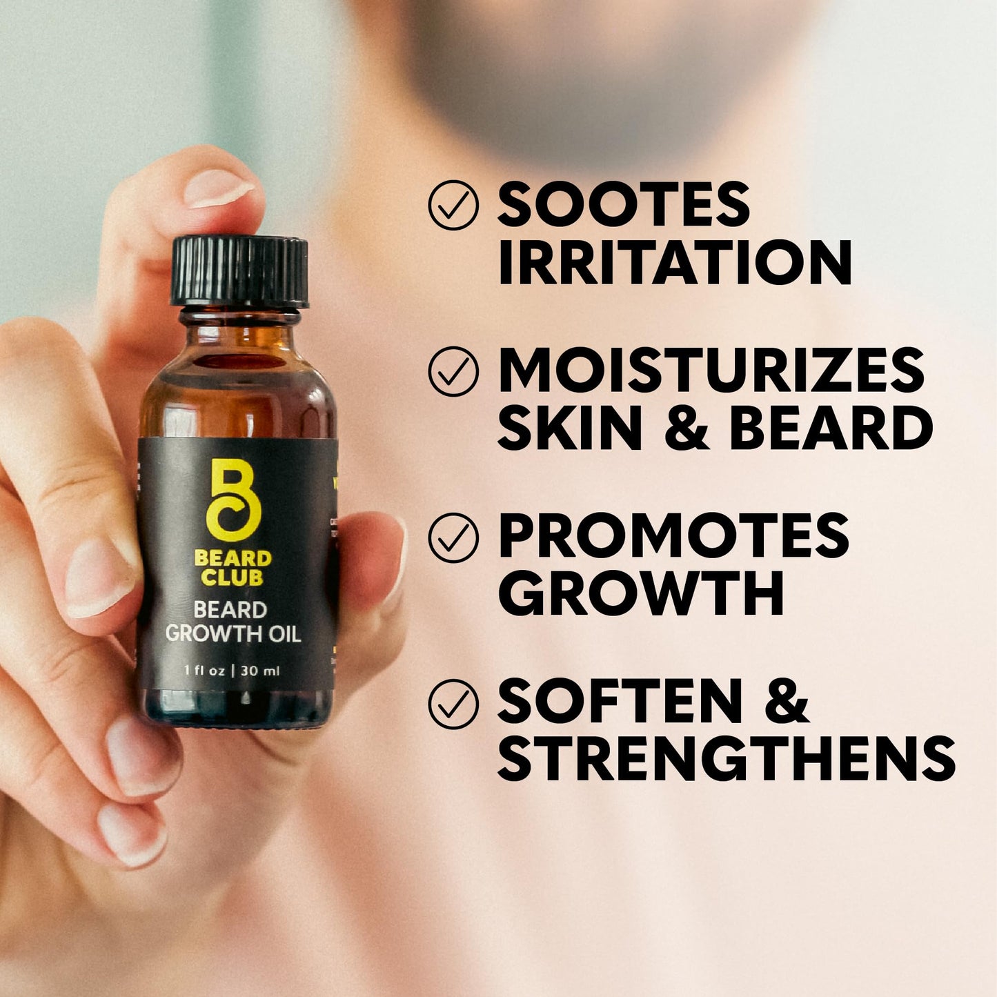 The Beard Club - Beard Growth Oil with Natural Castor & Avocado to Grow Thicker, Fuller Facial Hair, Fill in Patches and Stimulate Healthier Facial Beauty and Personal Care The Beard Club