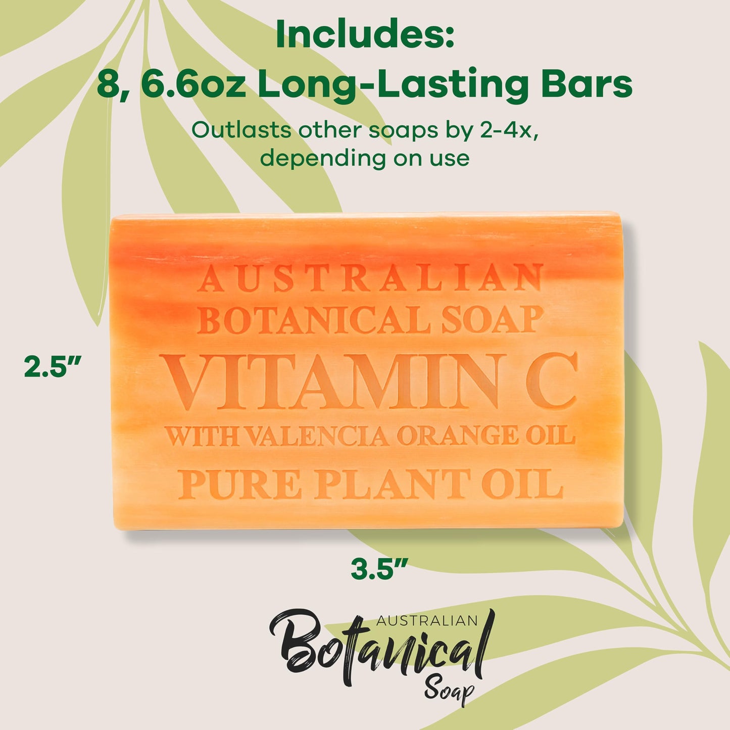 Australian Botanical Soap, 6.6 OZ, Vitamin C and Valencia Orange, Triple Milled Bars made with a Natural Soap Base and Enriched with Organic Shea Beauty & Personal Care Australian Botanical Soap