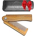Folding Beard Comb w/Carrying Pouch for Men - All Natural Wooden Beard Comb w/Gift Box - Green Sandalwood Comb for Grooming & Combing Hair, Beards Beauty & Personal Care Viking Revolution