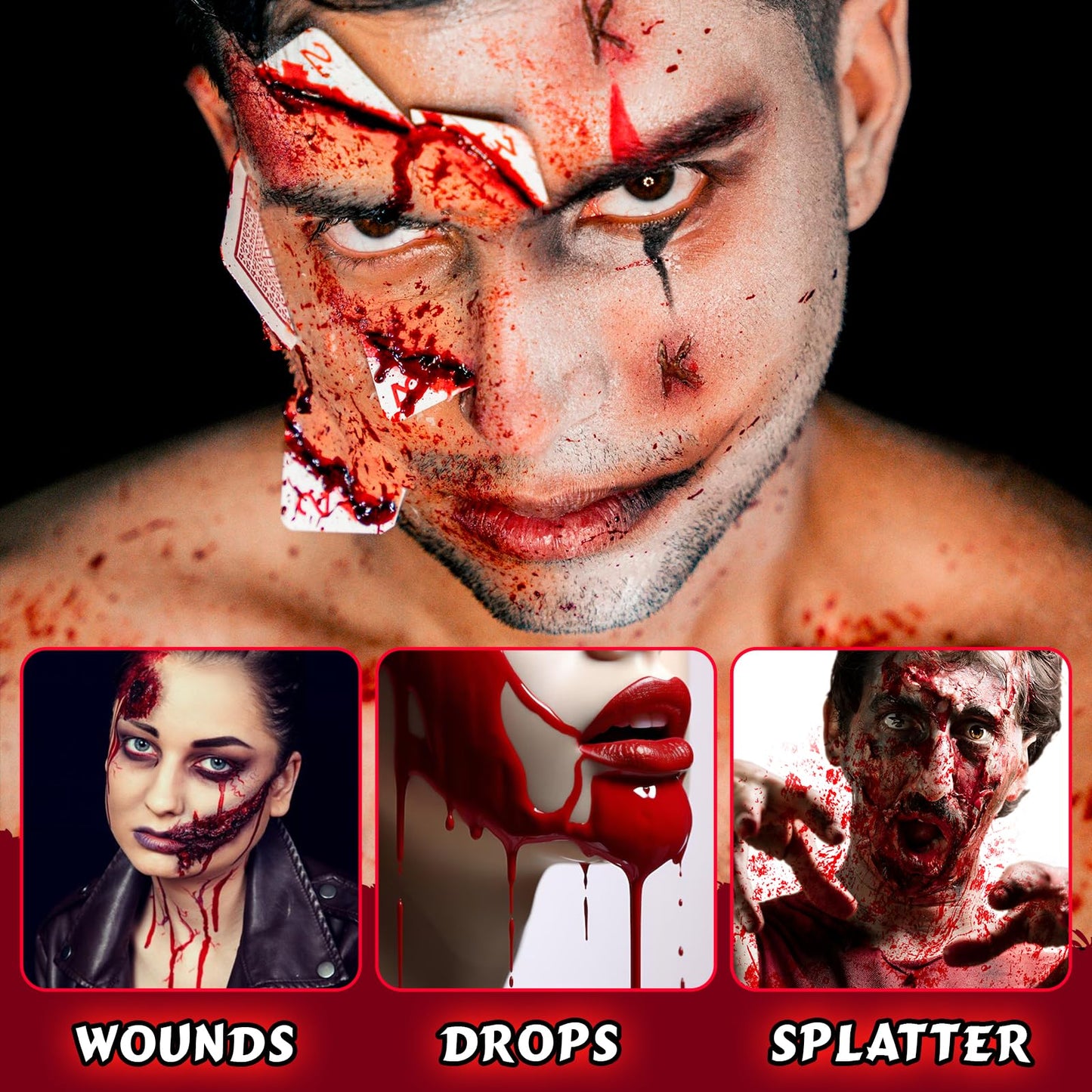 Fake Blood Spray, 2.03 oz Vampire Blood Splatter, Halloween Fake Blood for Clothes, Zombie Bride, Vampire and Monster SFX Scary Clown Makeup & Dress Beauty & Personal Care Bwhrmt