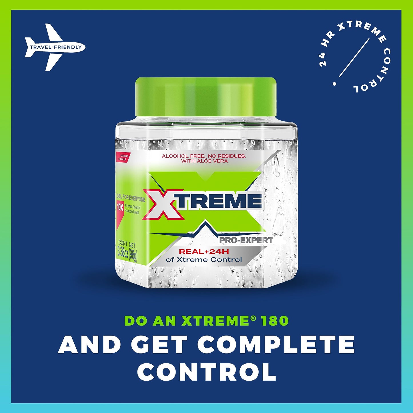 Xtreme Pro-Expert Clear Styling Hair Gel, Alcohol Free 24-Hours Xtreme Control With Aloe Vera, 8.8 Oz Jar (Pack of 3) Beauty & Personal Care Xtreme