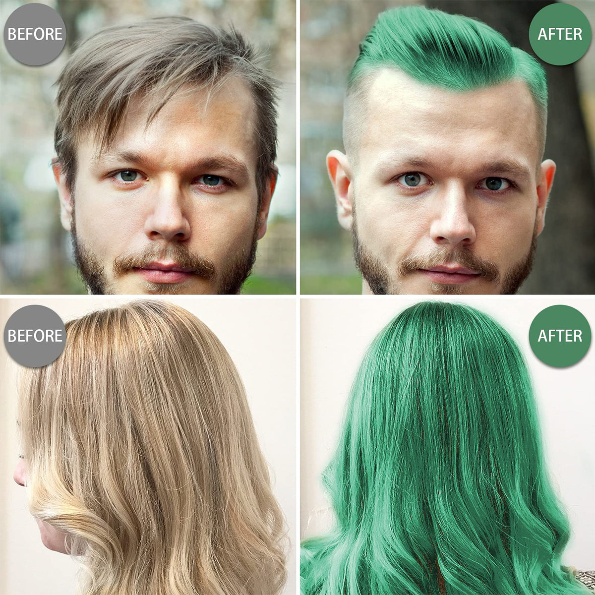 Temporary Green Hair Color Wax 4.23oz, Instant Hairstyle Mud Cream, Hair Pomades for Party, Cosplay, Nightclub, Masquerade, Halloween.(Green) Beauty & Personal Care TailaiMei