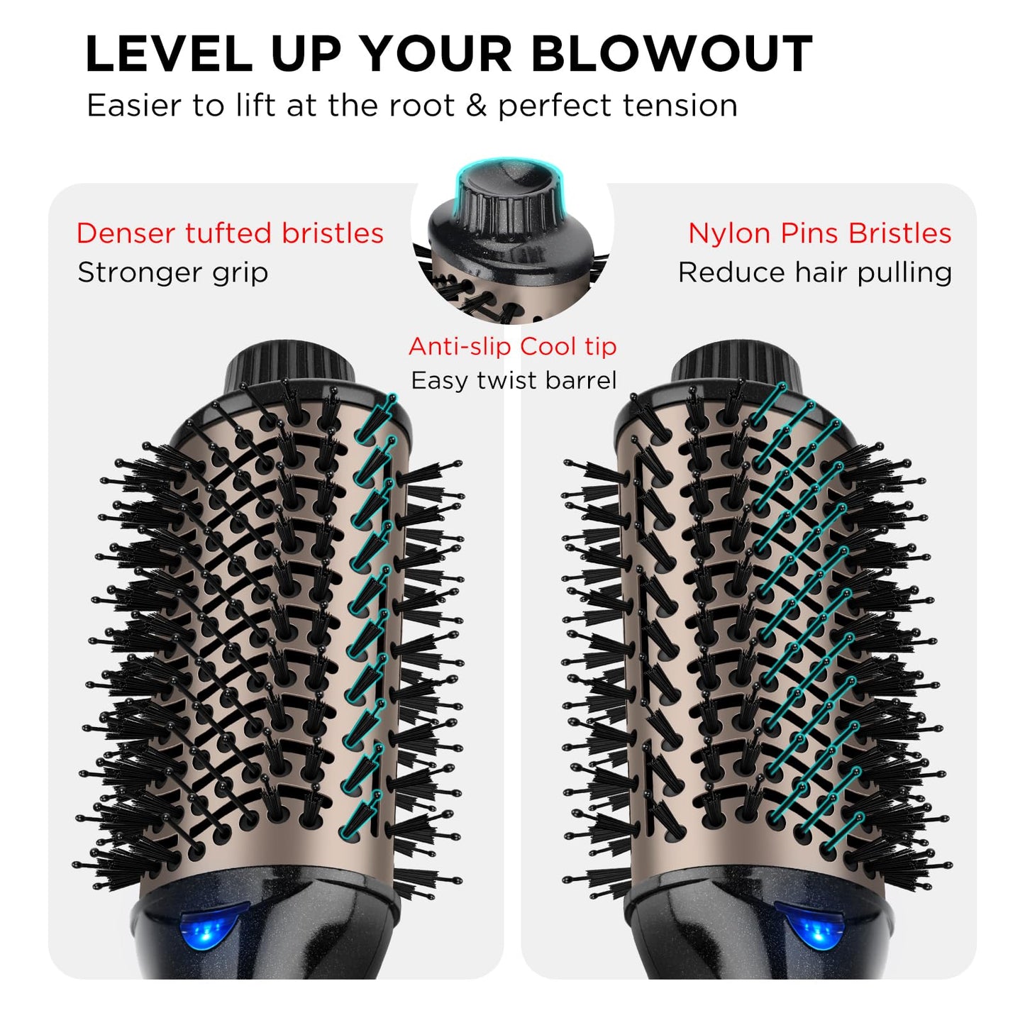 One Step Hair Dryer & Volumizing Hot Air Brush, Blow Dryer, Ceramic Straightener, Curler & Hot Comb 4 in 1 Salon Ionic Brush, Hair Styling Tools Beauty & Personal Care Aima Beauty