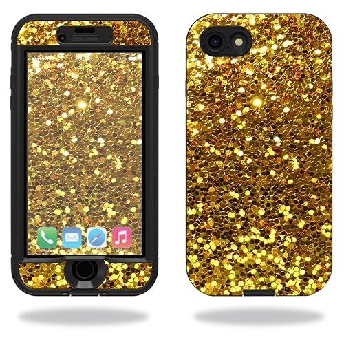 MightySkins Skin Compatible with Lifeproof Nuud iPhone SE (2020) / 7/8 Sticker wrap Cover Sticker Skins Gold Glitter Beauty & Personal Care MIGHTY SKINS